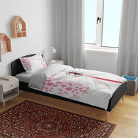 Japan National Football Bedding Set Cherry Blossom Sakura Wave Traditional Graphic Art