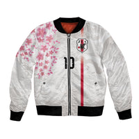 Custom Japan National Football Bomber Jacket Cherry Blossom Sakura Wave Traditional Graphic Art