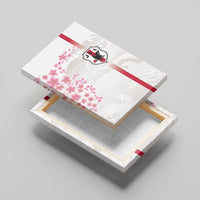 Japan National Football Canvas Wall Art Cherry Blossom Sakura Wave Traditional Graphic Art