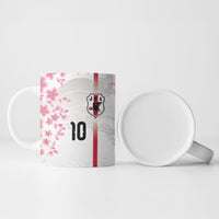 Custom Japan National Football Ceramic Mug Cherry Blossom Sakura Wave Traditional Graphic Art