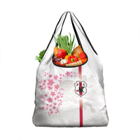 Japan National Football Grocery Bag Cherry Blossom Sakura Wave Traditional Graphic Art