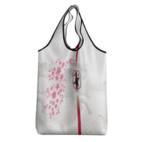 Japan National Football Grocery Bag Cherry Blossom Sakura Wave Traditional Graphic Art