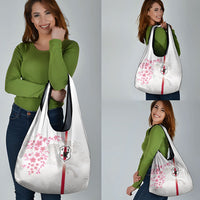 Japan National Football Grocery Bag Cherry Blossom Sakura Wave Traditional Graphic Art