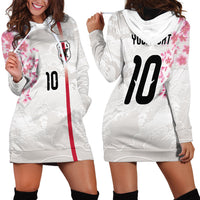 Custom Japan National Football Hoodie Dress Cherry Blossom Sakura Wave Traditional Graphic Art