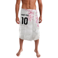 Custom Japan National Football Lavalava Cherry Blossom Sakura Wave Traditional Graphic Art