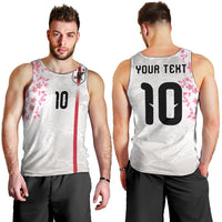 Custom Japan National Football Men Tank Top Cherry Blossom Sakura Wave Traditional Graphic Art