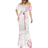 Custom Japan National Football Mermaid Dress Cherry Blossom Sakura Wave Traditional Graphic Art