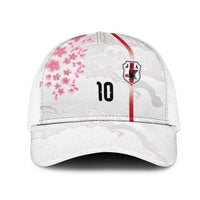 Custom Japan National Football Mesh Trucker Cap Cherry Blossom Sakura Wave Traditional Graphic Art