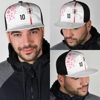 Custom Japan National Football Mesh Trucker Cap Cherry Blossom Sakura Wave Traditional Graphic Art