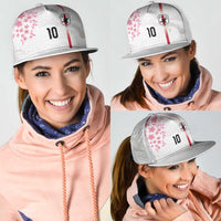 Custom Japan National Football Mesh Trucker Cap Cherry Blossom Sakura Wave Traditional Graphic Art