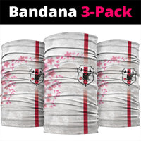 Japan National Football Neck Gaiter Cherry Blossom Sakura Wave Traditional Graphic Art