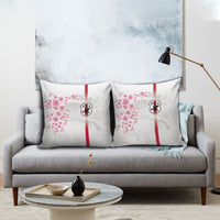 Japan National Football Pillow Cover Cherry Blossom Sakura Wave Traditional Graphic Art