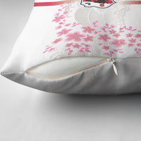 Japan National Football Pillow Cover Cherry Blossom Sakura Wave Traditional Graphic Art
