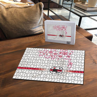 Japan National Football Puzzle Cherry Blossom Sakura Wave Traditional Graphic Art