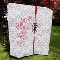 Japan National Football Quilt Cherry Blossom Sakura Wave Traditional Graphic Art