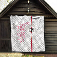 Japan National Football Quilt Cherry Blossom Sakura Wave Traditional Graphic Art
