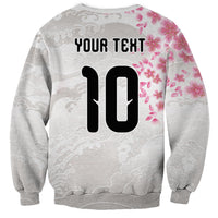 Custom Japan National Football Sweatshirt Cherry Blossom Sakura Wave Traditional Graphic Art