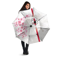 Japan National Football Umbrella Cherry Blossom Sakura Wave Traditional Graphic Art