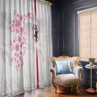 Japan National Football Window Curtain Cherry Blossom Sakura Wave Traditional Graphic Art