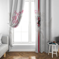 Japan National Football Window Curtain Cherry Blossom Sakura Wave Traditional Graphic Art