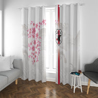 Japan National Football Window Curtain Cherry Blossom Sakura Wave Traditional Graphic Art