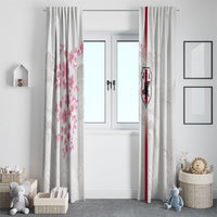 Japan National Football Window Curtain Cherry Blossom Sakura Wave Traditional Graphic Art