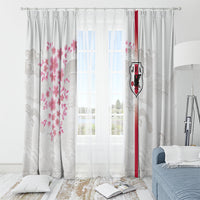 Japan National Football Window Curtain Cherry Blossom Sakura Wave Traditional Graphic Art