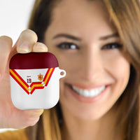 Custom Spain National Football AirPods Case Geometric Flag Stripe Pattern Retro Graphic Concept
