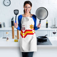 Custom Spain National Football Apron Geometric Flag Stripe Pattern Retro Graphic Concept
