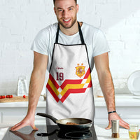 Custom Spain National Football Apron Geometric Flag Stripe Pattern Retro Graphic Concept