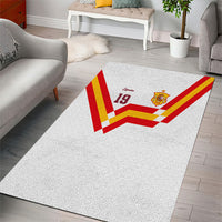 Custom Spain National Football Area Rug Geometric Flag Stripe Pattern Retro Graphic Concept