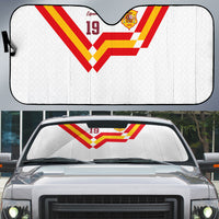 Custom Spain National Football Auto Sun Shade Geometric Flag Stripe Pattern Retro Graphic Concept