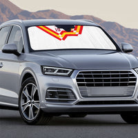Custom Spain National Football Auto Sun Shade Geometric Flag Stripe Pattern Retro Graphic Concept