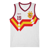 Custom Spain National Football Basketball Jersey Geometric Flag Stripe Pattern Retro Graphic Concept