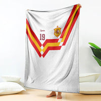 Custom Spain National Football Blanket Geometric Flag Stripe Pattern Retro Graphic Concept