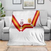 Custom Spain National Football Blanket Geometric Flag Stripe Pattern Retro Graphic Concept