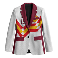 Custom Spain National Football Blazer Geometric Flag Stripe Pattern Retro Graphic Concept