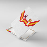 Custom Spain National Football Canvas Wall Art Geometric Flag Stripe Pattern Retro Graphic Concept