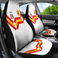 Custom Spain National Football Car Seat Cover Geometric Flag Stripe Pattern Retro Graphic Concept
