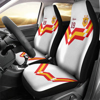 Custom Spain National Football Car Seat Cover Geometric Flag Stripe Pattern Retro Graphic Concept