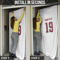 Custom Spain National Football Door Cover Geometric Flag Stripe Pattern Retro Graphic Concept