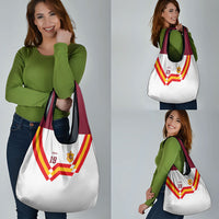 Custom Spain National Football Grocery Bag Geometric Flag Stripe Pattern Retro Graphic Concept