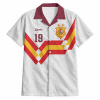 Custom Spain National Football Hawaiian Shirt Geometric Flag Stripe Pattern Retro Graphic Concept