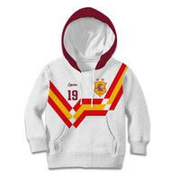 Custom Spain National Football Kid Hoodie Geometric Flag Stripe Pattern Retro Graphic Concept