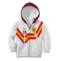 Custom Spain National Football Kid Hoodie Geometric Flag Stripe Pattern Retro Graphic Concept