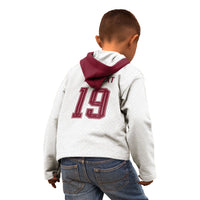 Custom Spain National Football Kid Hoodie Geometric Flag Stripe Pattern Retro Graphic Concept