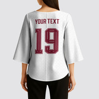 Custom Spain National Football Kimono Sleeve Blouse Geometric Flag Stripe Pattern Retro Graphic Concept