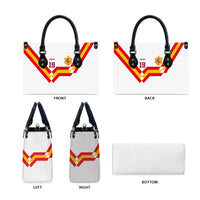Custom Spain National Football Leather Bag Geometric Flag Stripe Pattern Retro Graphic Concept