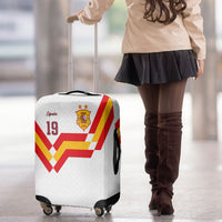 Custom Spain National Football Luggage Cover Geometric Flag Stripe Pattern Retro Graphic Concept