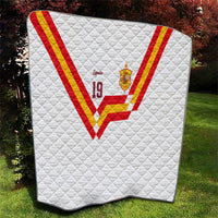 Custom Spain National Football Quilt Geometric Flag Stripe Pattern Retro Graphic Concept